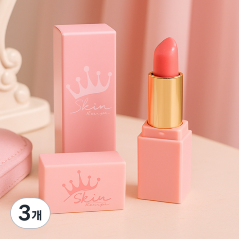 미니레시피 스킨레시피 공주립밤 립틴트 키즈 어린이 유아 립밤, 3개, 1.6g, 베리향