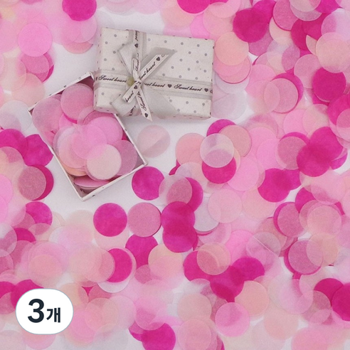 마블파티 라운드 컨페티 모음 2.5cm 3종, 3개, 핑크피치컨페티