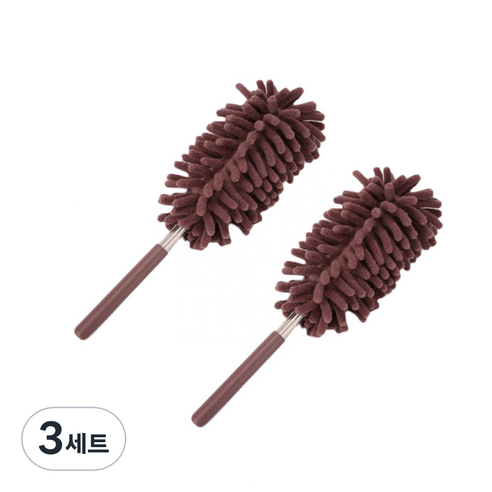 레디박스 먼지 황사 꽃가루 극세사 미니 먼지털이 2개입, 3세트, 브라운