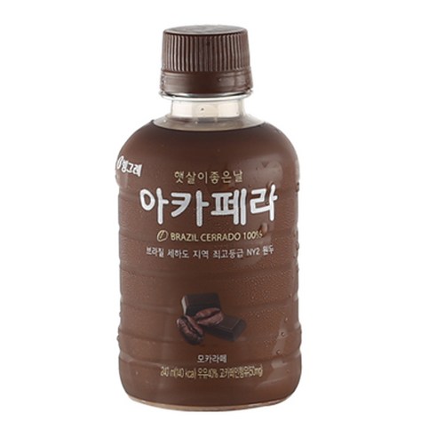 빙그레 아카페라 모카라떼, 240ml, 20개