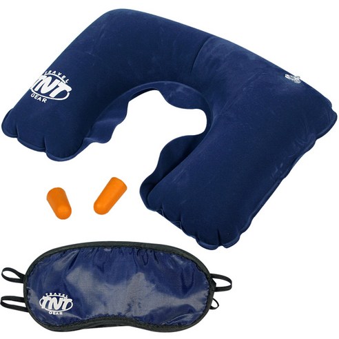 TNT Travel Gear 공기목베개 3종세트. 목베개+안대+귀마개 기내용품