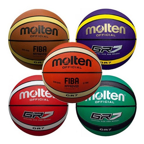 [사무피아] 몰텐농구공/GR7농구공7호/FIBA공인구/BGR7/고무공-GR7-7호/그린/레, 오렌지(S932594), 1개