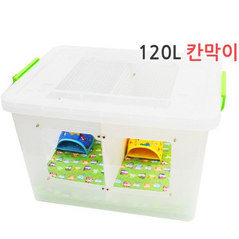 [도치퀸] 투명창 120L 칸막이 리빙하우스. 2마리용, 1개