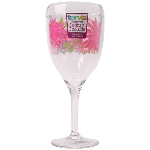 터비스 퍼펙트 포 파티오 & 풀사이드 와인잔, Pink Mums, 1개