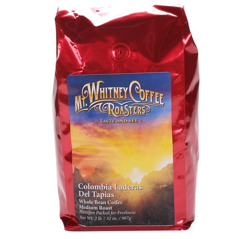 Mt. Whitney Coffee Roasters 콜롬비아 라데라스 델 타피아스 커피 미디엄 로스트, 홀빈(분쇄안함), 907g