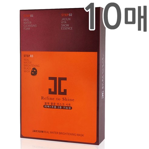 제이준 블랙 물광 마스크 시트, 1개입, 20개