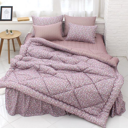 홈홈 꽃안꽃밖 스커트 침대커버 SET 부부침대커튼