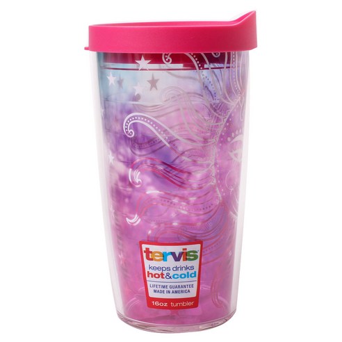 Tervis 이중벽 텀블러 트래블 리드 포함 텀블러/콜드컵, Celestial Moon Stars, 473ml