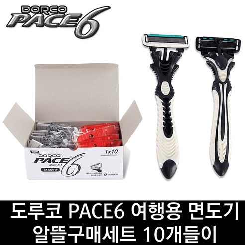 도루코 페이스 6 휴대용면도기 날면도기, 1개입, 10개