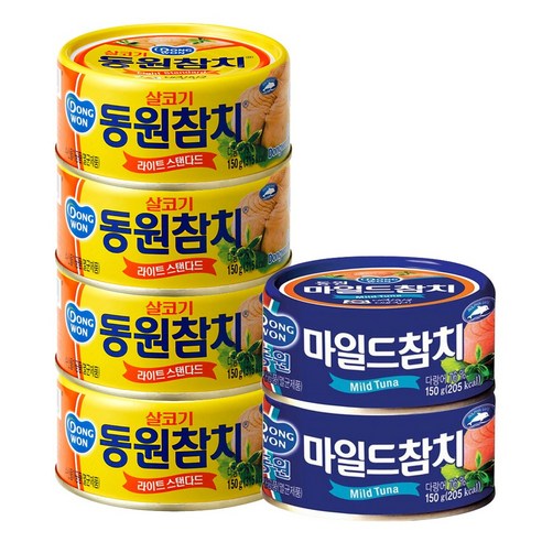 동원에프엔비 라이트 스탠다드참치 150g x 4p + 마일드참치 150g x 2p, 1세트