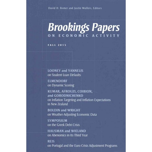 Brookings Papers on Economic Activity Fall 2015, Brookings Inst Pr