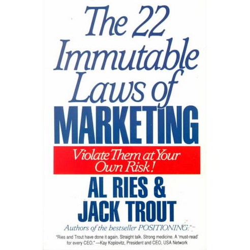 [해외도서] The 22 Immutable Laws of Marketing, Harperbusiness