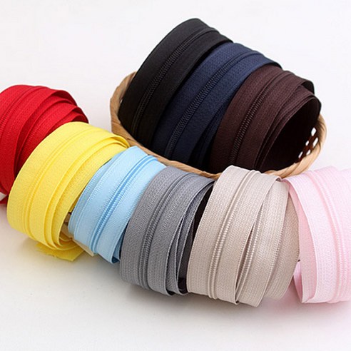 쏘잉갤러리 3호홈패션컬러코일지퍼 (6마+지퍼슬라이더6개), 블랙