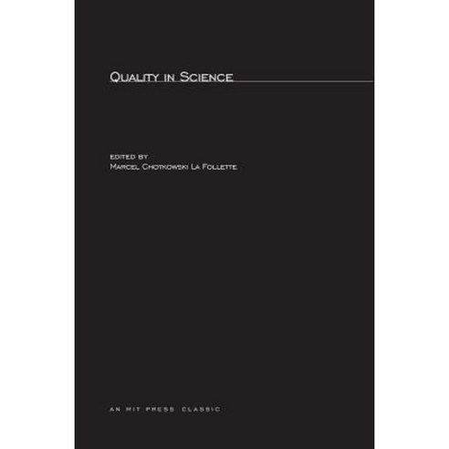Quality in Science Paperback, Mit Press - 가격 변동 추적 그래프 - 역대가