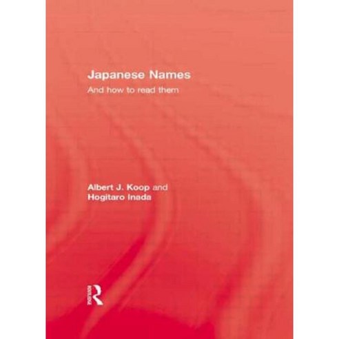 Japanese Names & How to Read Hardcover, Routledge
