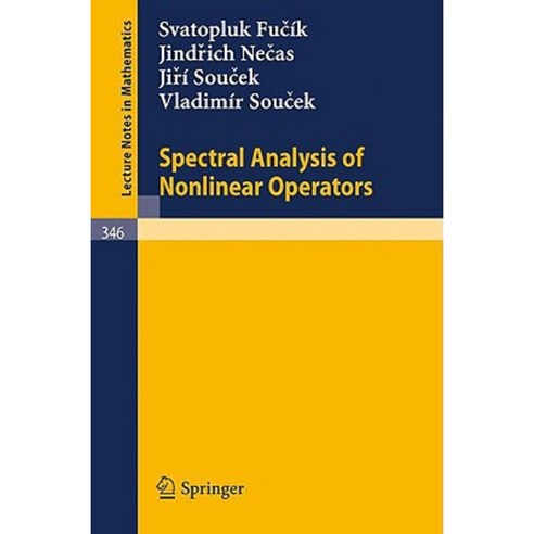 Spectral Analysis of Nonlinear Operators Paperback, Springer - 가격 변동 추적 ...