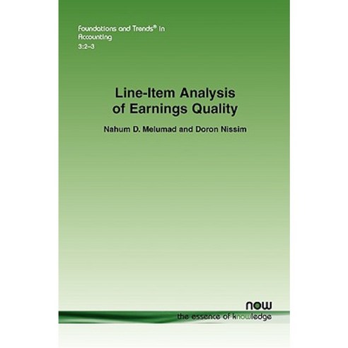 Line-Item Analysis of Earnings Quality Paperback, Now Publishers