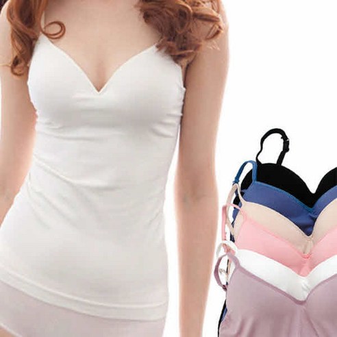 베씨 노와이어 일체형 런닝 나시티 브라탑 끈나시 캡내장나시