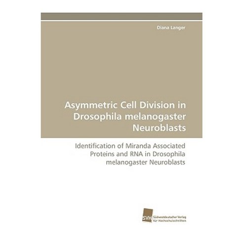 Asymmetric Cell Division in Drosophila Melanogaster Neuroblasts Paperback, Sudwestdeutscher Verlag Fur Hochschulschrifte