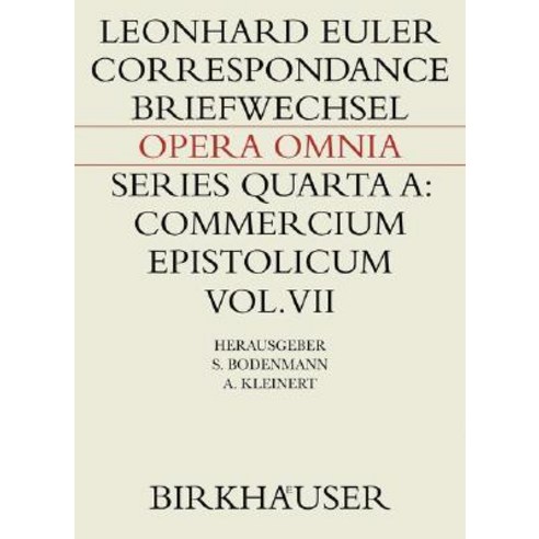 Correspondance de Leonhard Euler Avec Des Savants Suisses En Langue Francaise Hardcover, Birkhauser
