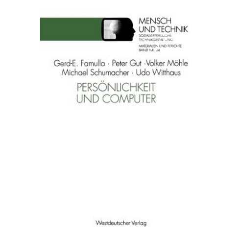 Personlichkeit Und Computer Paperback, Vs Verlag Fur Sozialwissenschaften