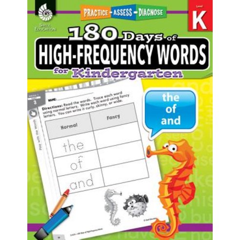 (영문도서) 180 Days of High-Frequency Words for Kindergarten: Practice Assess Diagnose Paperback, Shell Education Pub