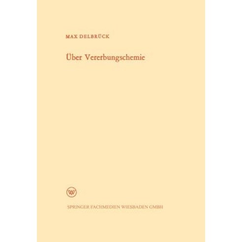 Uber Vererbungschemie Paperback, Vs Verlag Fur Sozialwissenschaften