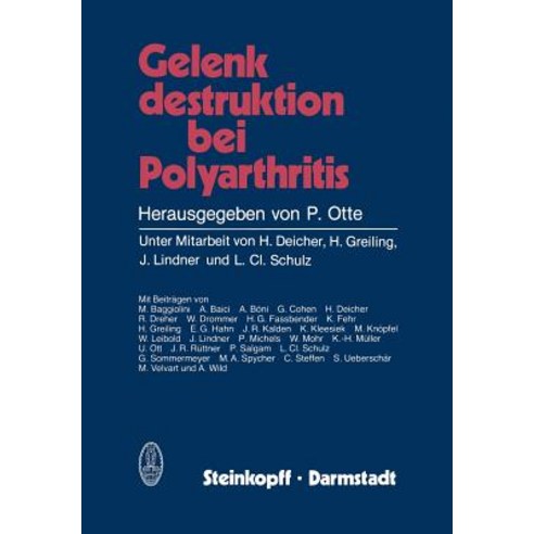 Gelenkdestruktion Bei Polyarthritis Paperback, Steinkopff