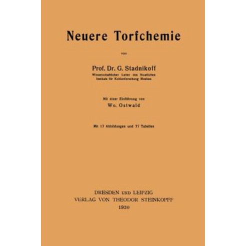 Neuere Torfchemie Paperback, Springer