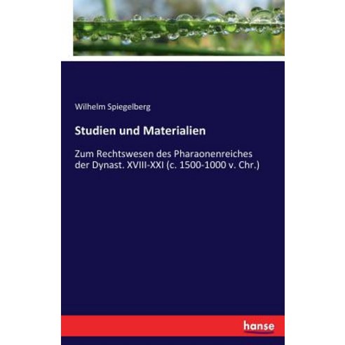 Studien Und Materialien Paperback, Hansebooks