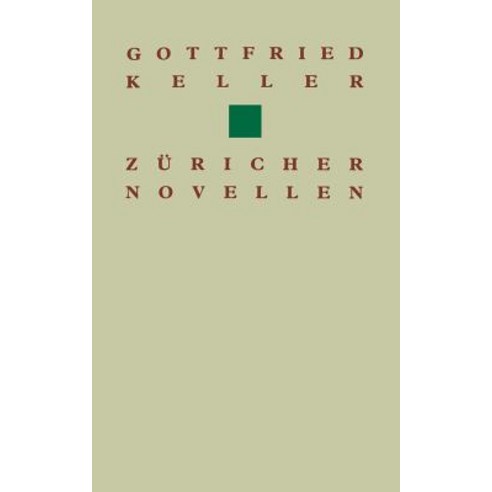 Gottfried Keller Zuricher Novellen Paperback, Birkhauser