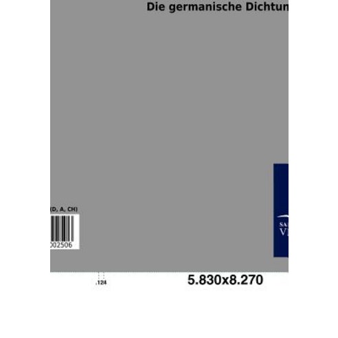 Die Germanische Dichtung Paperback, Salzwasser-Verlag Gmbh