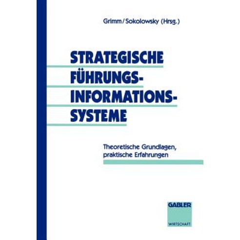 Strategische Fuhrungsinformationssysteme: Theoretische Grundlagen Praktische Erfahrungen Paperback, Gabler Verlag