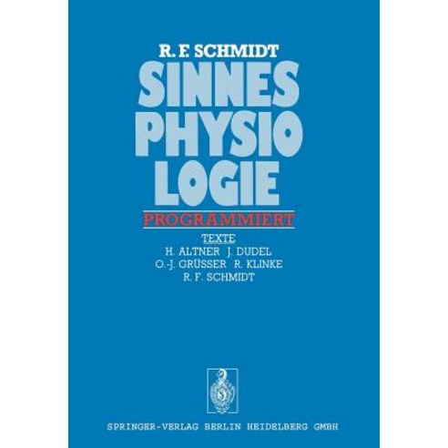 Sinnesphysiologie Programmiert Paperback, Springer