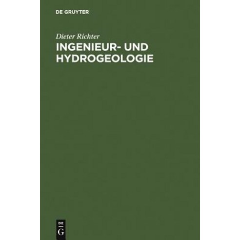 Ingenieur- Und Hydrogeologie Hardcover, de Gruyter