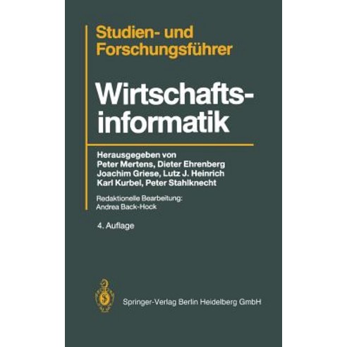 Studien-- Und Forschungsfuhrer: Wirtschaftsinformatik Paperback, Springer