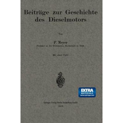 Beitrage Zur Geschichte Des Dieselmotors Paperback, Springer