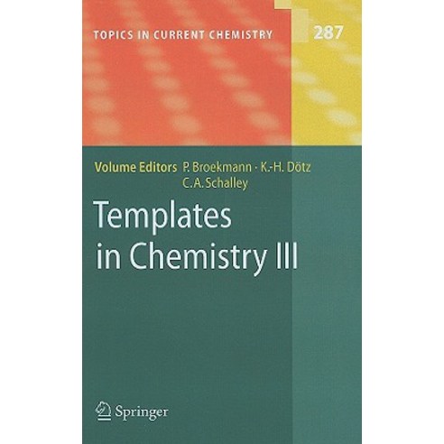 Templates in Chemistry III Hardcover, Springer