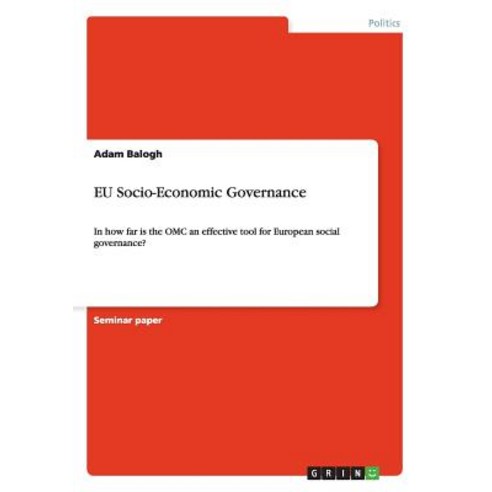 Eu Socio-Economic Governance Paperback, Grin Publishing