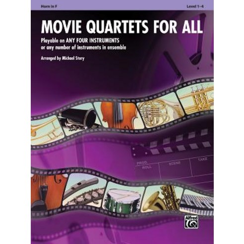 Movie Quartets for All Horn in F Level 1-4 Paperback, Alfred Music