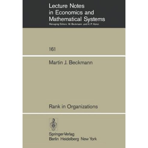 Rank in Organizations Paperback, Springer