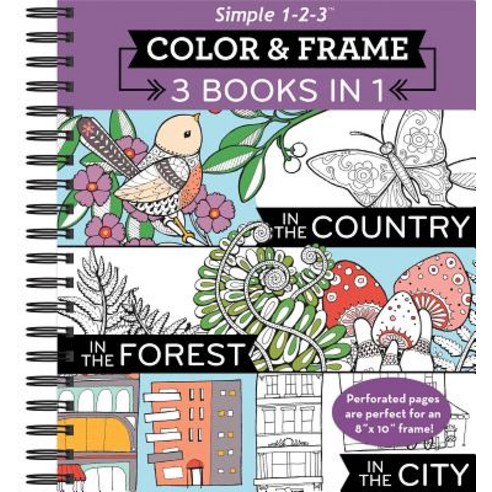 Color and Frame 3 in 1 Country Forest City Spiral, Publications International, Ltd.