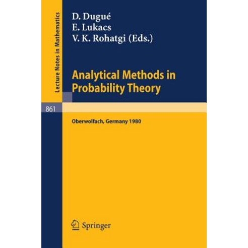 Analytical Methods in Probability Theory: Proceedings of the Conference Held at Oberwolfach Germany June 9-14 1980 Paperback, Springer