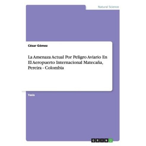 La Amenaza Actual Por Peligro Aviario En El Aeropuerto Internacional Matecana Pereira - Colombia Paperback, Grin Publishing