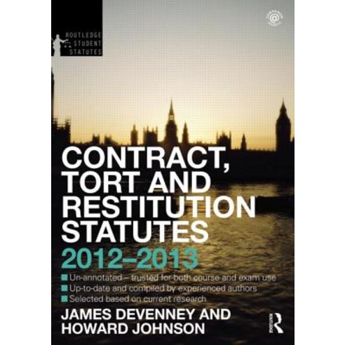 Contract Tort and Restitution Statutes Paperback, Routledge