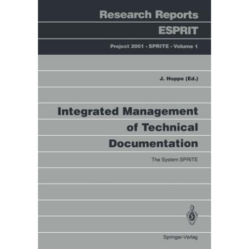 Integrated Management of Technical Documentation: The System Sprite Paperback, Springer
