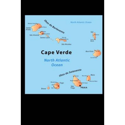 Map of Cape Verde Journal: 150 Page Lined Notebook/Diary Paperback, Createspace Independent Publishing Platform