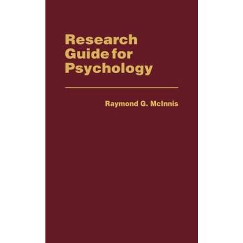 Research Guide for Psychology Hardcover, Greenwood Press