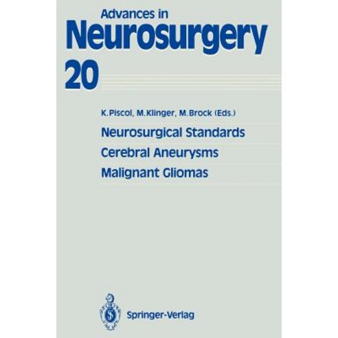 Neurosurgical Standards Cerebral Aneurysms Malignant Gliomas Paperback, Springer