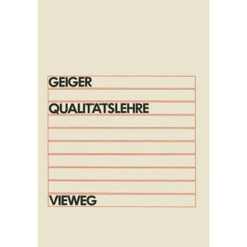 Qualitatslehre: Einfuhrung Systematik Terminologie, Vieweg+teubner Verlag